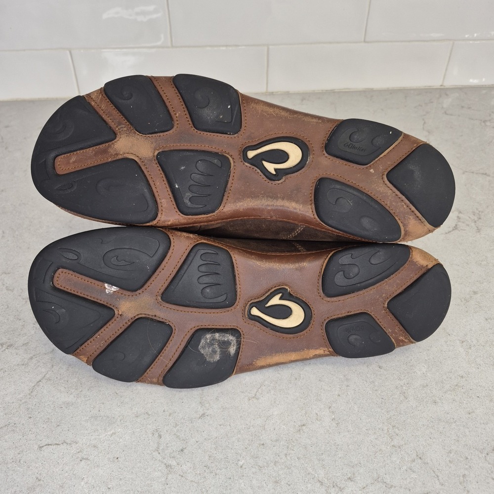 Olukai Shoes Ohana Lace Up Nubuck Men's Size 10.5‎ Slip On Brown - Picture 10 of 13